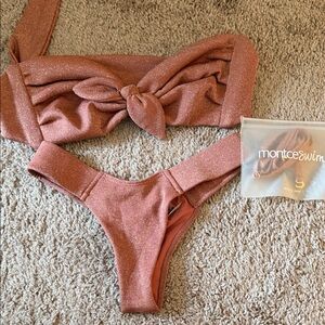 Montce Shimmer Rose Gold Bikini Set